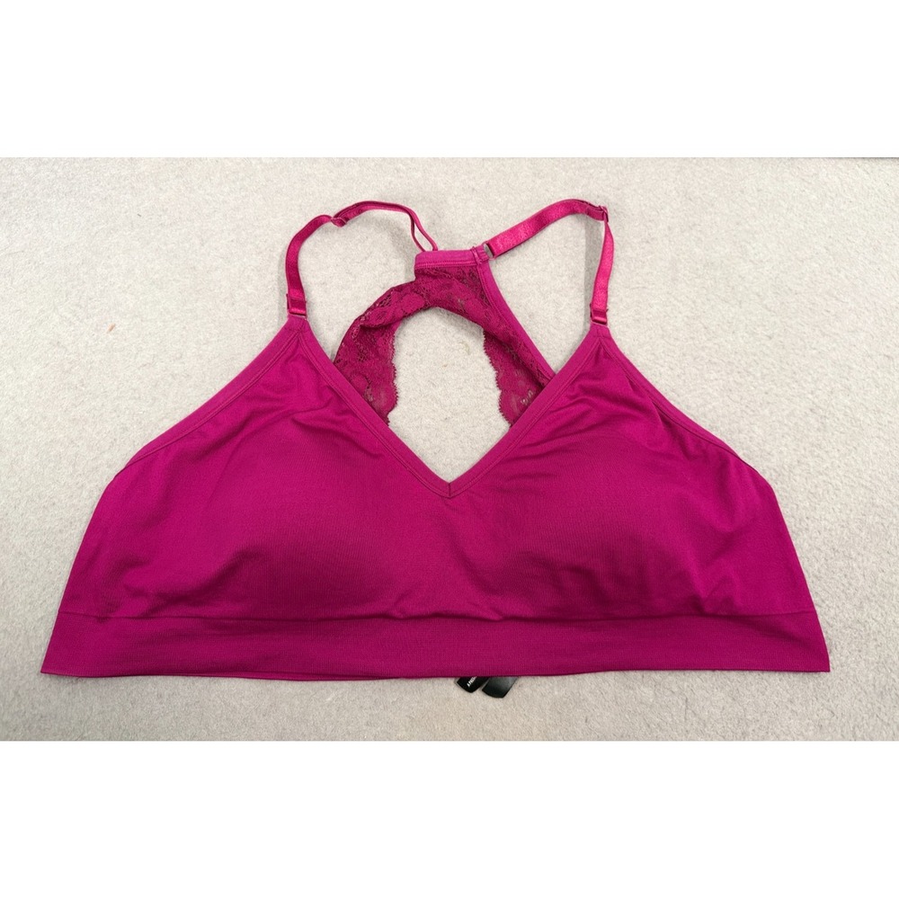 Torrid Bralette Bra Womens 3X Purple Lace Racerback Padded WireFree Coquette